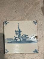 Delfts blauwe tegel met landschap, Antiek en Kunst, Antiek | Wandborden en Tegels, Ophalen