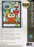 Cado DIMENSIONS BORDUURPAKKET, OWL TRIO, Hobby en Vrije tijd, Borduren en Borduurmachines, Ophalen of Verzenden, Nieuw, Handborduren