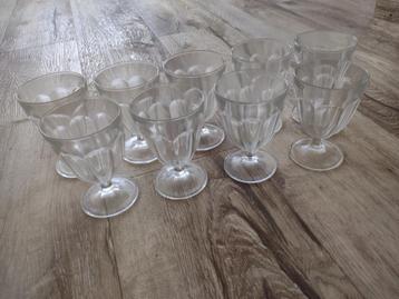 Prachtige vintage ijsglazen, 9x ijsglas, dessert glas set. beschikbaar voor biedingen