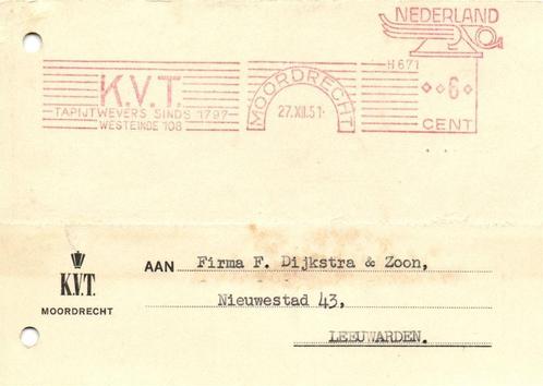 K.V.T. Moordrecht - 12.1951 - briefkaart - 1951 geschreven e, Postzegels en Munten, Brieven en Enveloppen | Nederland, Briefkaart