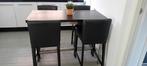 Eethoek Ikea hoog, zwart. Inclusief 4 stoelen. Vaste prijs., Huis en Inrichting, Tafels | Eettafels, Ophalen, 100 tot 150 cm, 50 tot 100 cm