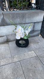 Kunststukje orchidee met pot, Ophalen of Verzenden, Gebruikt, Binnen