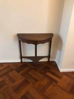 Antieke vintage eiken halve maan tafel, Huis en Inrichting, Tafels | Sidetables, Ophalen, Zo goed als nieuw, 25 tot 50 cm, Rechthoekig