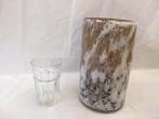 Bruin Wit Doorzichtige vaas, Huis en Inrichting, Woonaccessoires | Vazen, Ophalen, Wit, Minder dan 50 cm