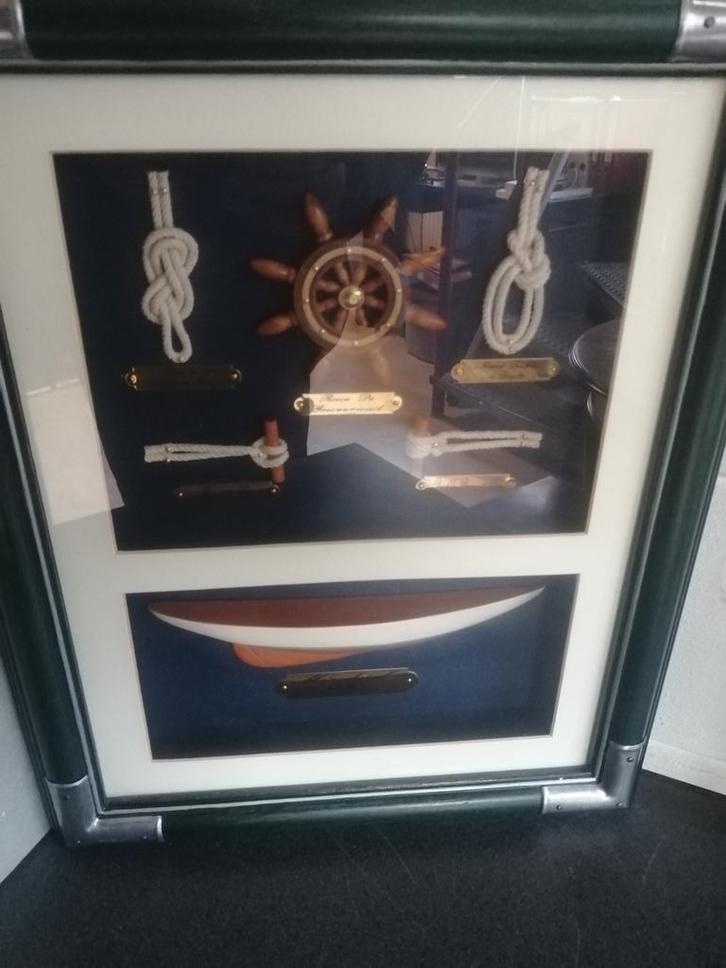 PRACHTIGE MARITIEM 3D DIORAMA SHOWCASE 47X37 CM TOPSTAAT, Antiek en Kunst, Curiosa en Brocante, Ophalen of Verzenden