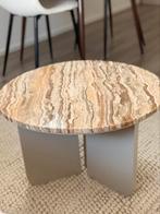 Kwantum Brez marmer salon tafel/bijzettafel 60cm, Ophalen, Rond, 50 tot 100 cm, Zo goed als nieuw