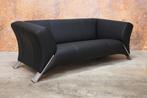 NIEUW beklede zwarte leren Rolf Benz 322 design bank, Design, 150 tot 200 cm, Tweepersoons, 75 tot 100 cm