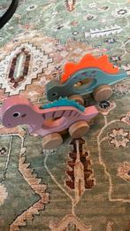 Houten dino rijautotjes, Ophalen, Zo goed als nieuw