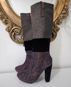 Desiqual luxe paars/bruine hoge laars, Ophalen of Verzenden, Zo goed als nieuw, Zwart, Hoge laarzen