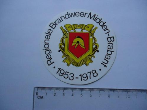 sticker 1978 Brandweer NB Noord Brabant midden vintage retro, Verzamelen, Stickers, Zo goed als nieuw, Bedrijf of Vereniging, Verzenden