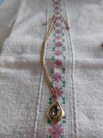 Vintage hanger met steen met ketting double, Ophalen of Verzenden, Overige materialen, Ketting, Met edelsteen