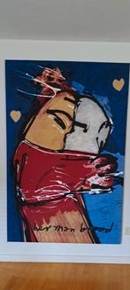 Groot Herman Brood doek "de kus " op frame , 200x130cm, Antiek en Kunst, Kunst | Litho's en Zeefdrukken, Ophalen