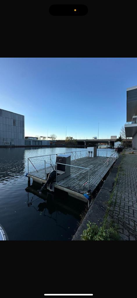 Vlot / varend terras, Watersport en Boten, Sloepen, 30 tot 50 pk, 6 meter of meer, Buitenboordmotor, Benzine, Aluminium, Ophalen