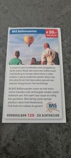 BAS Ballonvaarten (€30 korting p.p), Tickets en Kaartjes, Drie personen of meer, Kortingsbon, Overige typen