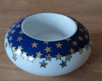 ARZBERG PORSELEINEN WAXINELICHTJE WIT/BLAUW & GOUDEN STERREN, Overige materialen, Zo goed als nieuw, Verzenden, Blauw