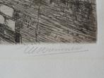 ets portiek Oude kerk gracht Delft H.W. Bremmer 1920, Antiek en Kunst, Kunst | Etsen en Gravures, Verzenden