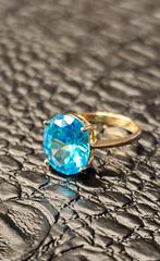 Prachtige aquamarijn 14k gouden ring, Nieuw, Ophalen of Verzenden, 17 tot 18, Dame