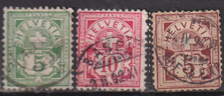 Zwitserland 1882 Telegraaf zegels, Postzegels en Munten, Postzegels | Europa | Zwitserland, Gestempeld, Verzenden