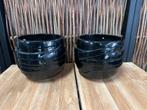 Set teracotta vazen / potten 25 cm hoog, Ophalen, Zwart, Aardewerk of Porselein, Nieuw