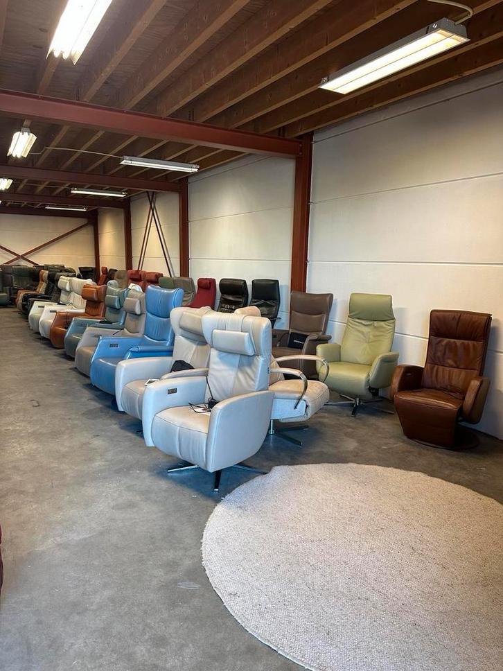 Relaxfauteuil , leren design relax fauteuils sta op stoel, Huis en Inrichting, Fauteuils, Zo goed als nieuw, Leer, 75 tot 100 cm