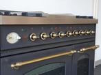 🍀 Luxe Fornuis Boretti 90 cm antraciet messing 2 ovens, Witgoed en Apparatuur, Fornuizen, 60 cm of meer, 5 kookzones of meer