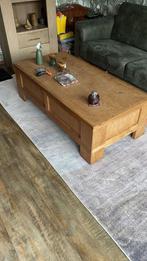 Houten Salontafel met Opbergruimte, Huis en Inrichting, Tafels | Salontafels, Ophalen, Gebruikt, 100 tot 150 cm, Eikenhout