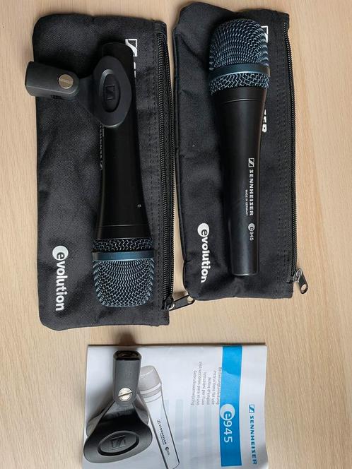 Sennheiser e945, twee stuks, Muziek en Instrumenten, Microfoons, Zo goed als nieuw, Zangmicrofoon, Ophalen of Verzenden
