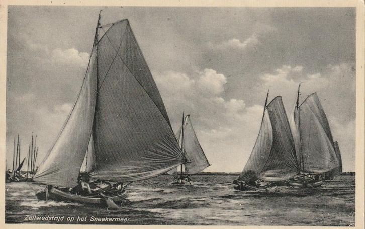 SNEEK Zeilwedstrijd op het Sneekermeer, Verzamelen, Ansichtkaarten | Nederland, Gelopen, Friesland, 1920 tot 1940, Verzenden