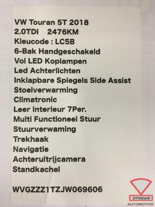 vw touran 5t 2018 paravan paravent rechts 5tb819404f, Gebruikt, Volkswagen, Volkswagen AG, Rechts