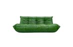 Togo 3-zits in groen leder van M. Ducaroy voor Ligne Roset.