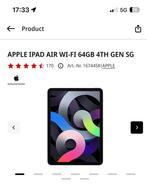 Apple iPad Air 4 (64GB, Wi-Fi) - Zo goed als nieuw!, Computers en Software, Apple iPads, 10 inch, Apple iPad Air, Ophalen of Verzenden