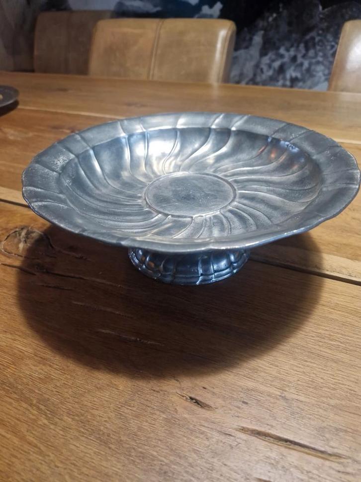 Tinnen Tazza / composeschaal 1960 - 1980, Huis en Inrichting, Woonaccessoires | Schalen en Manden, Rond, Ophalen of Verzenden