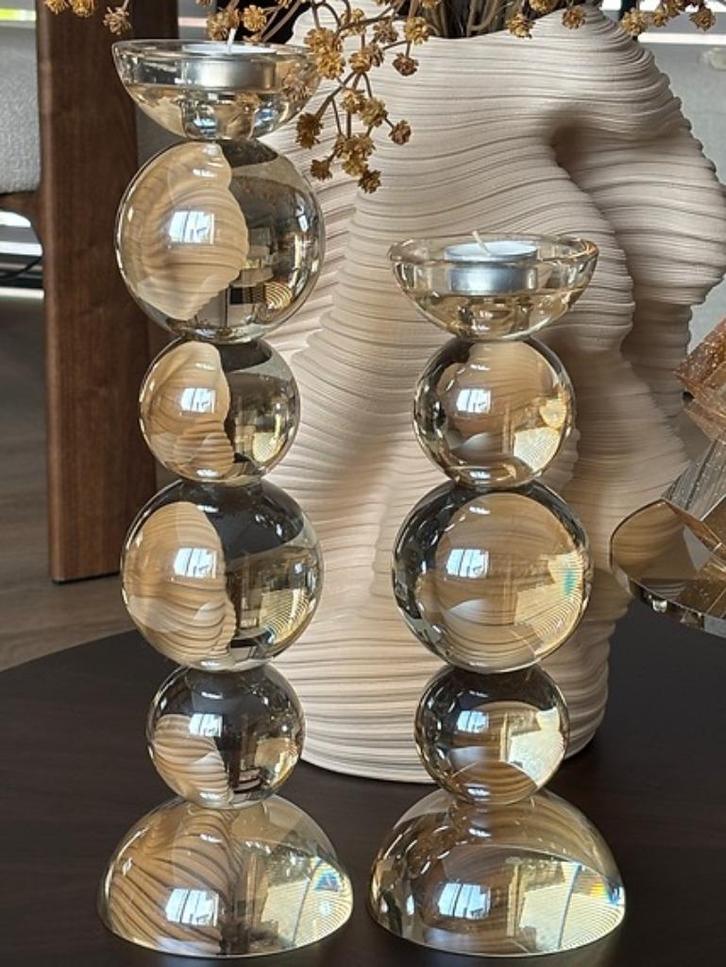 Diga Colmore - Kaarshouder - Luster - Goud Glans - 30x30x12, Huis en Inrichting, Woonaccessoires | Kandelaars en Kaarsen, Nieuw