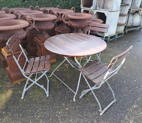 Bistro tafel rond of rechthoek mooie stevige Duitse tafels, Tuin en Terras, Tuinsets en Loungesets, Gebruikt, Hout, 2 zitplaatsen