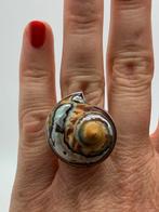X960 Prachtige zilveren ring slakkenhuis maat 18,25, Sieraden, Tassen en Uiterlijk, 18 tot 19, Ophalen of Verzenden, X, Dame