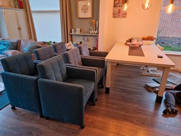 6x trendhopper luxe eetkamerstoelen met leuning en wieltjes beschikbaar voor biedingen