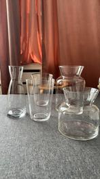 Diverse Bloemenvazen 5 stuks verschillende maten, Ophalen, Zo goed als nieuw, Glas, Minder dan 50 cm