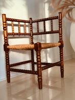 Bobbin hoekstoel hout riet, Antiek en Kunst, Ophalen