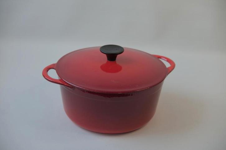 Cousances / le Creuset 20 cm pan geëmailleerd gietijzer, Huis en Inrichting, Keuken | Potten en Pannen, Gebruikt, Koekenpan of Braadpan