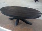 Ovale zwarte mangohouten salontafel van 120 en 130cm, 50 tot 100 cm, Minder dan 50 cm, Nieuw, 100 tot 150 cm