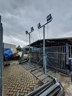 2 Telescopische lichtmasten met LED-lampen, gegalvaniseerd, Ophalen, Overige typen, Met statief, Zo goed als nieuw