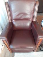 Echte leren bruine elektrische relax fauteuil, Huis en Inrichting, Ophalen, Minder dan 50 cm, Gebruikt, Leer