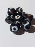 Zwarte bewerkte stenen kralen 11-14 mm, Hobby en Vrije tijd, Kralen en Sieraden maken, Nieuw, Kraal, Verzenden