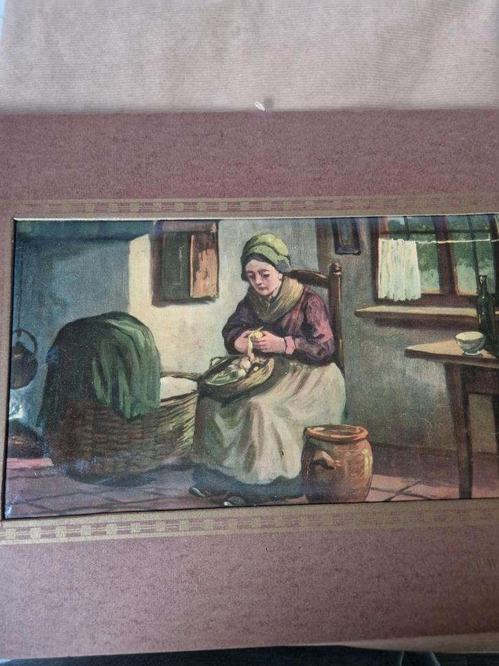 Vrouw met verstelwerk, Antiek en Kunst, Kunst | Tekeningen en Foto's, Ophalen of Verzenden