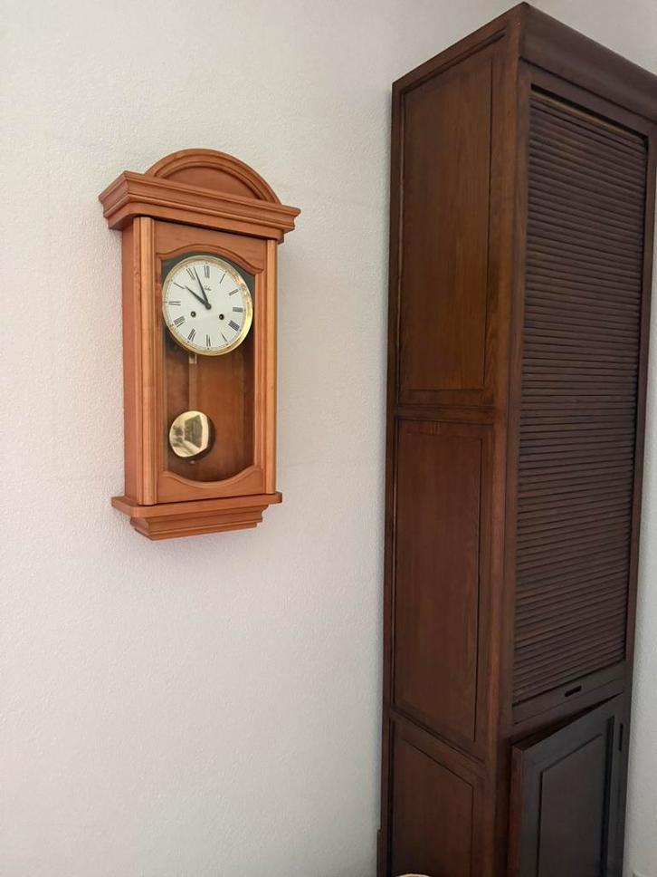 Fraaie beukenhouten Jeka wandklok, Antiek en Kunst, Antiek | Klokken, Ophalen of Verzenden