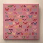 Canvas schilderij Vlinders, 50 tot 75 cm, Ophalen of Verzenden, Zo goed als nieuw, Schilderij