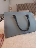 Italiaanse leren tas blauw/grijs (met schade), Sieraden, Tassen en Uiterlijk, Tassen | Damestassen, Ophalen of Verzenden