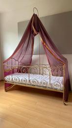 Kinderbedje 150x62 smeedijzer incl. matras en hemel, Ophalen, Gebruikt, Minder dan 70 cm, Matras