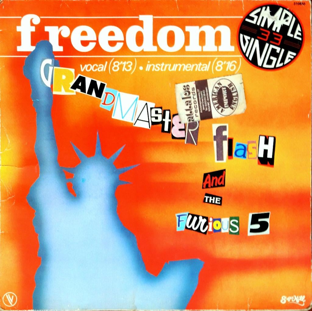 Grandmaster Flash & Furious Five 33 rpm maxisingle "Freedom", Cd's en Dvd's, Vinyl | Hiphop en Rap, Ophalen, Voor 1985, Gebruikt