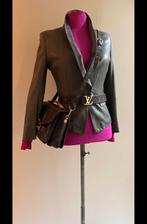 Sylvie Schimmel 36/38 lamsleren jasje taupe/khaki, Kleding | Dames, Verzenden, Zo goed als nieuw, Maat 38/40 (M), Groen